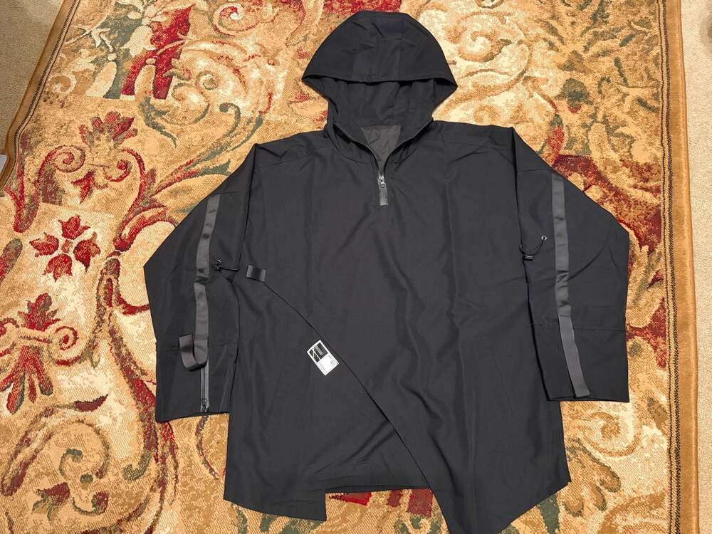 GURUNVANI Men's Hooded Windbreaker Jacket Zip Up Patchwork Hoodie Anorak